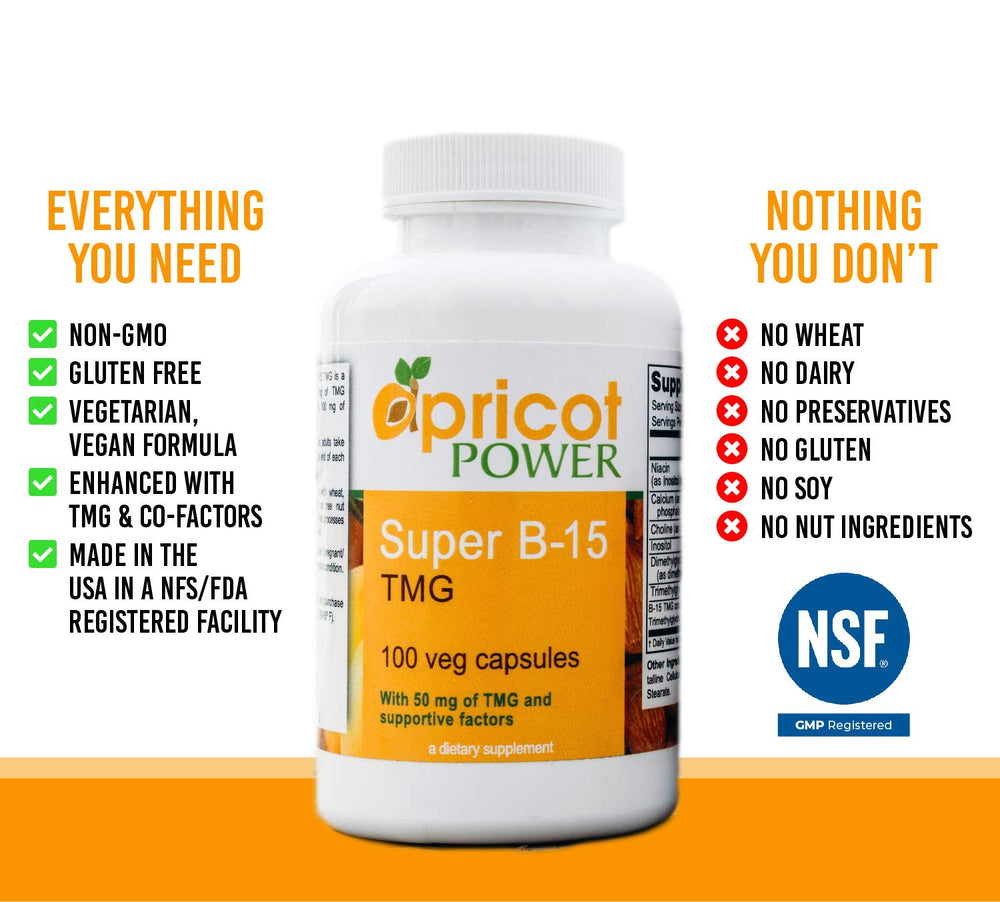 Label of Apricot Power B-15 Pangamic Acid