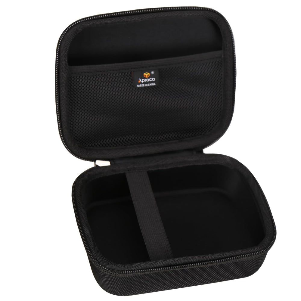 Open case showing interior with mesh pocket for accessories