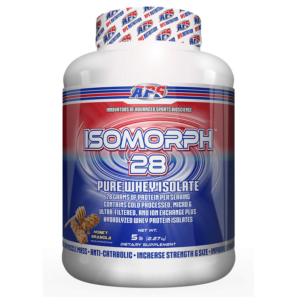 APS Nutrition Isomorph 28 bottle close-up—pure whey isolate for fast protein delivery