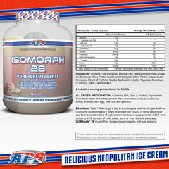 APS Isomorph 28 scoop pouring to show fast-absorption protein for workouts