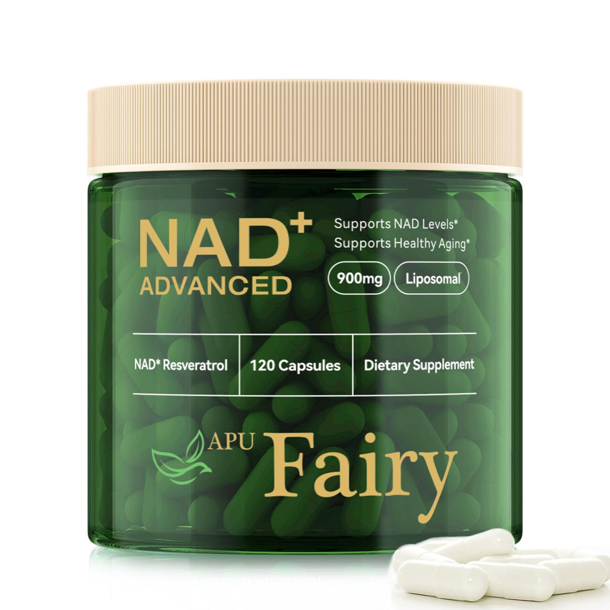 Hero image of APU.Fairy NAD supplement bottle