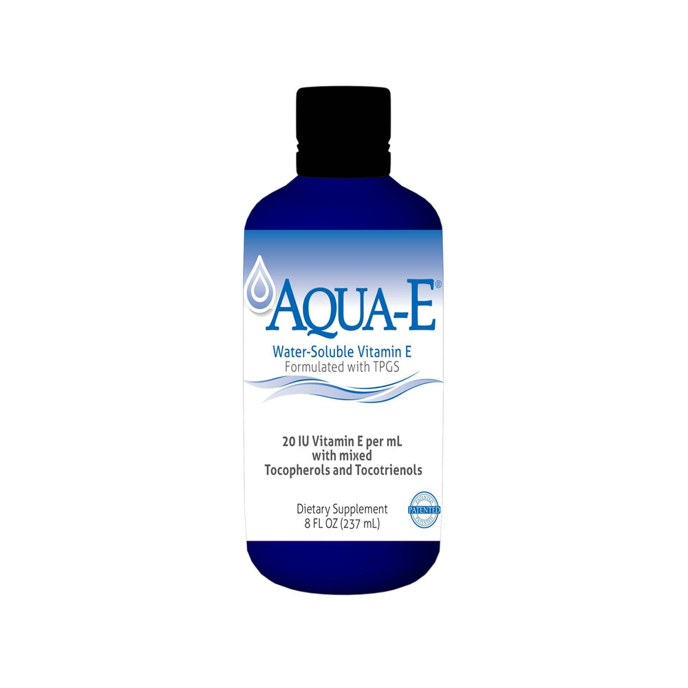 Aqua-E water-soluble vitamin E 8 oz bottle label