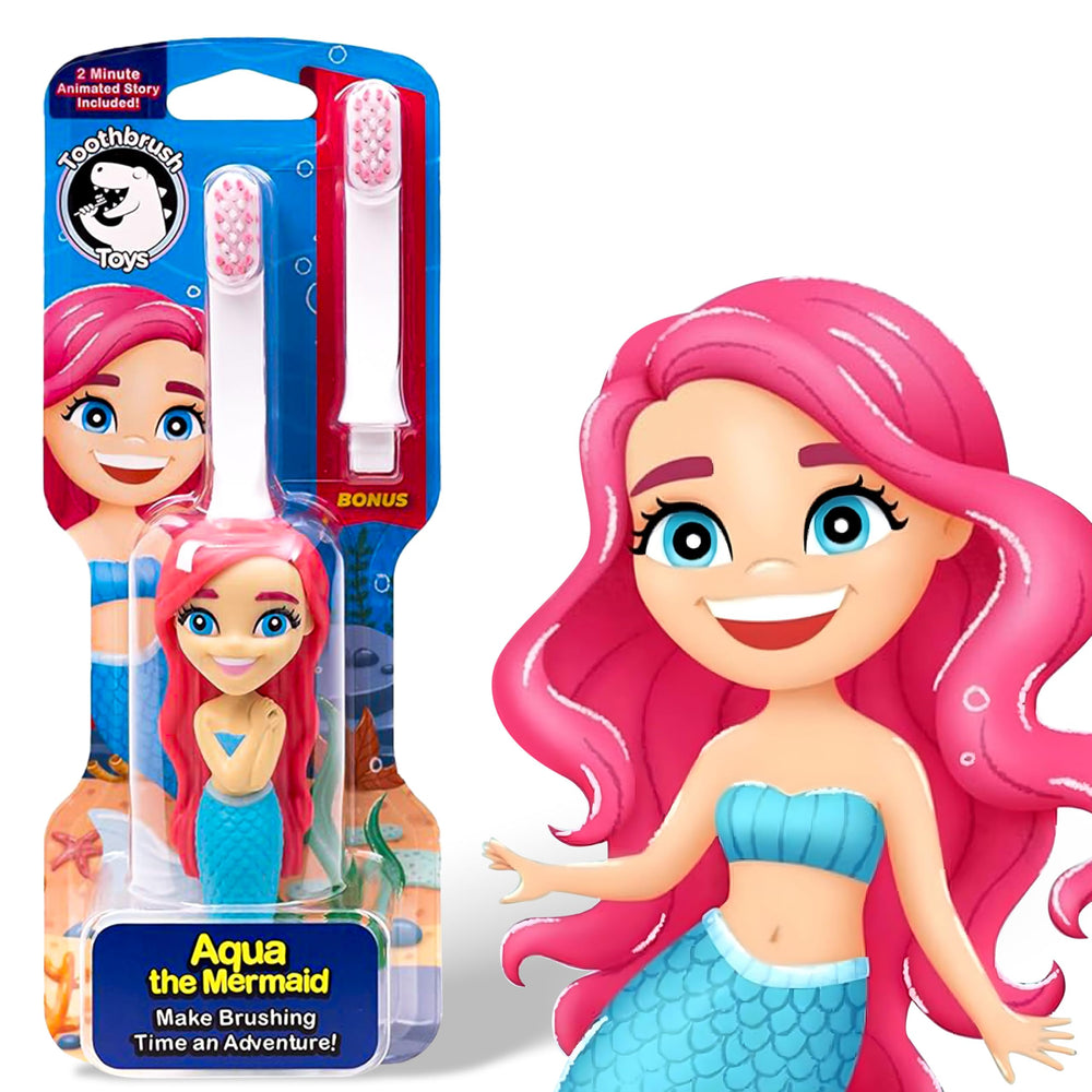 Aqua Mermaid toothbrush side view for kids