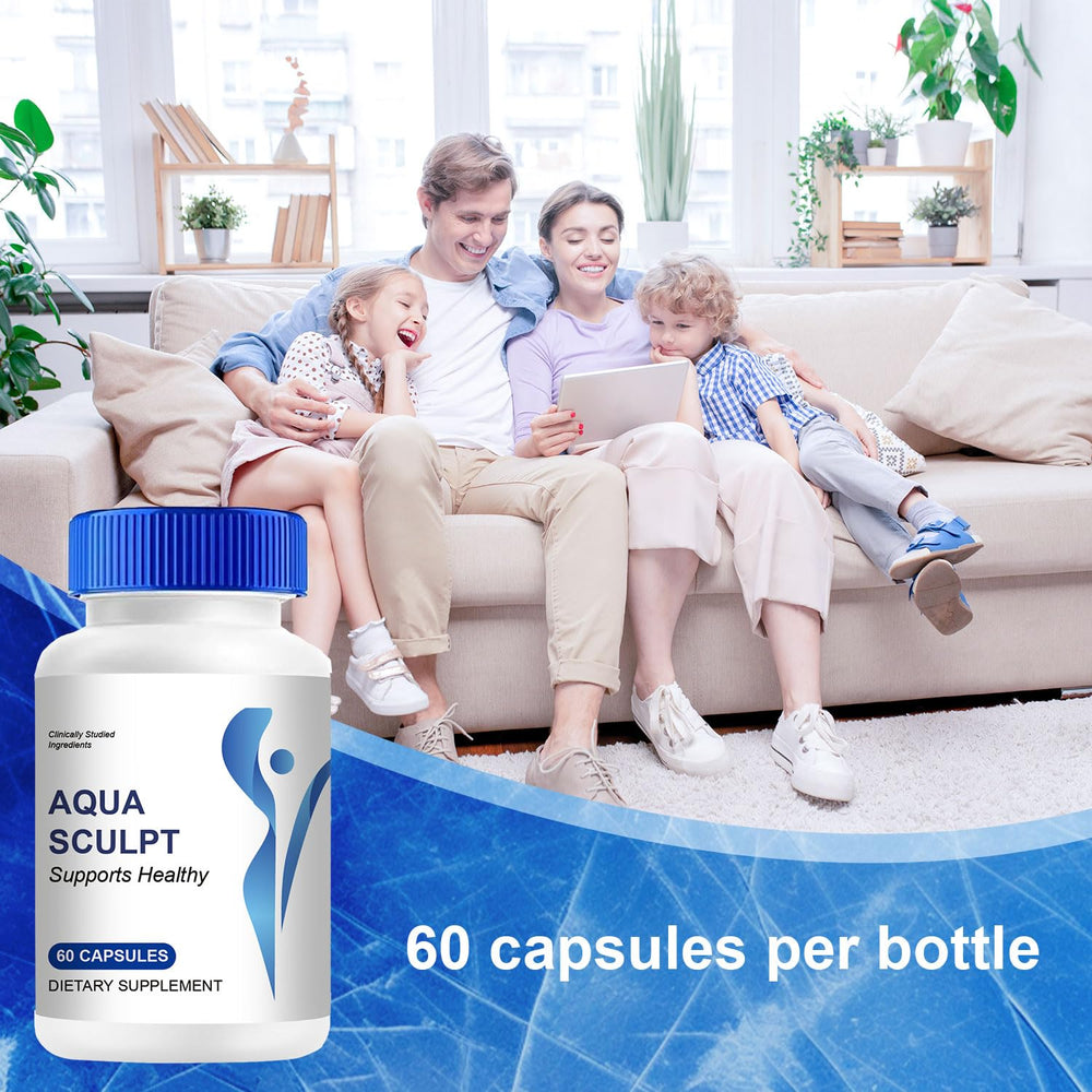 Aqua Sculpt pill closeup highlights compact, on-the-go supplementation.