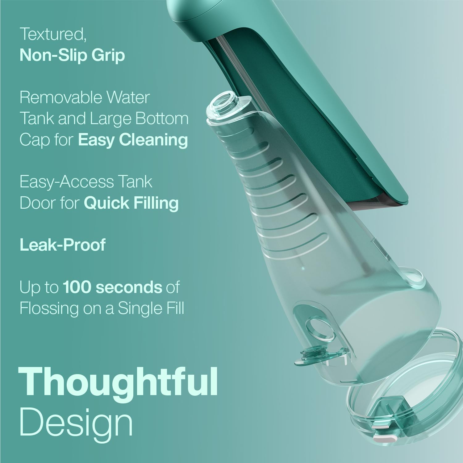 Six interchangeable flossing tips for AquaSonic PRO