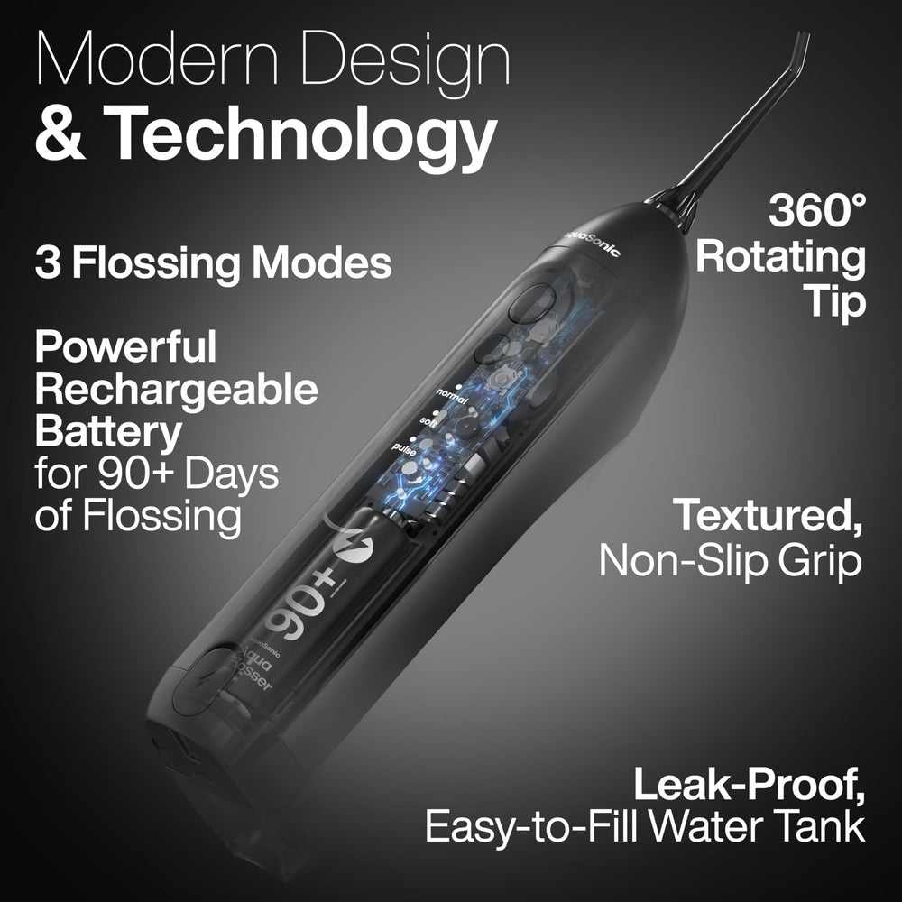 Three flossing modes and battery indicators on the Icon Water Flosser