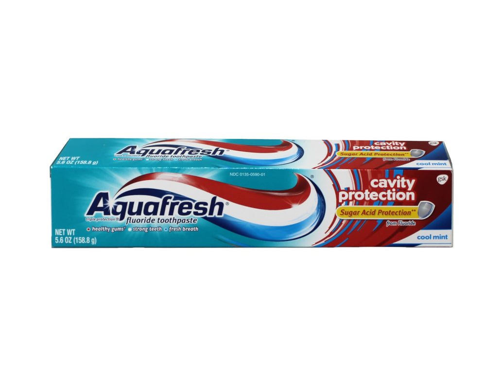 Aquafresh Cavity Protection toothpaste tubes Cool Mint 5.6 oz pack of 6 - packaging