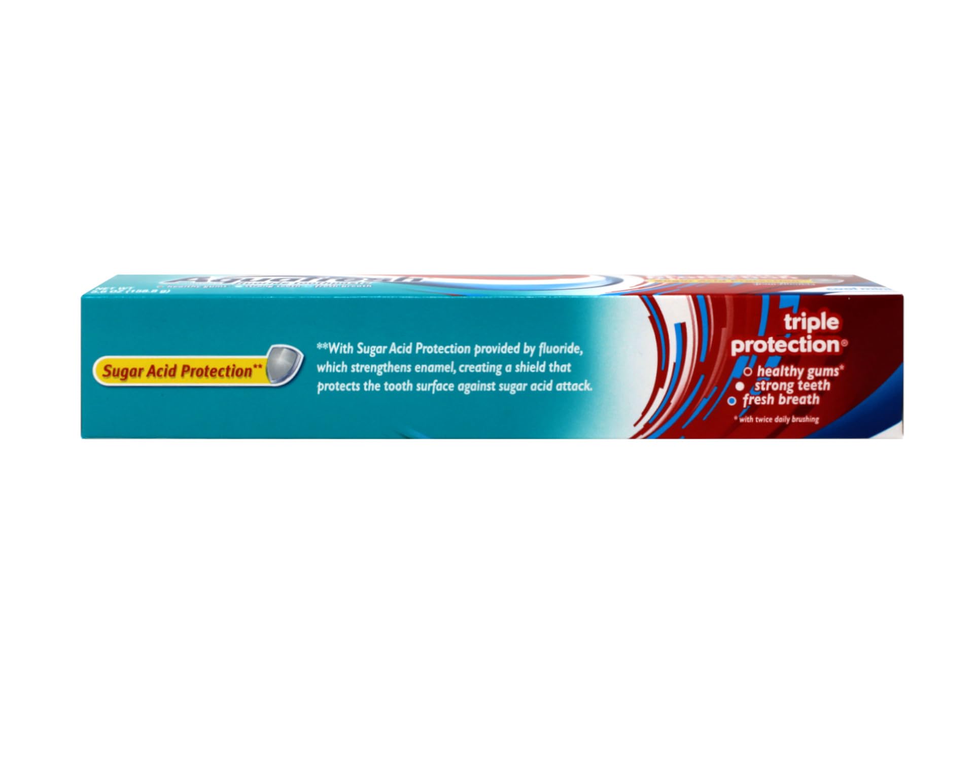 Aquafresh Cavity Protection toothpaste tubes Cool Mint 5.6 oz pack of 6 - side view