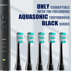 AquaSonic Black Series replacement brush heads pack - angled/back view