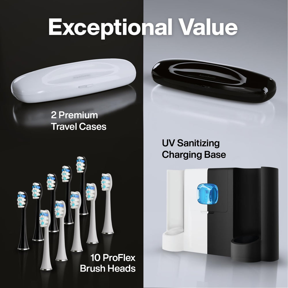 Built-in UV sanitizer in the charging base