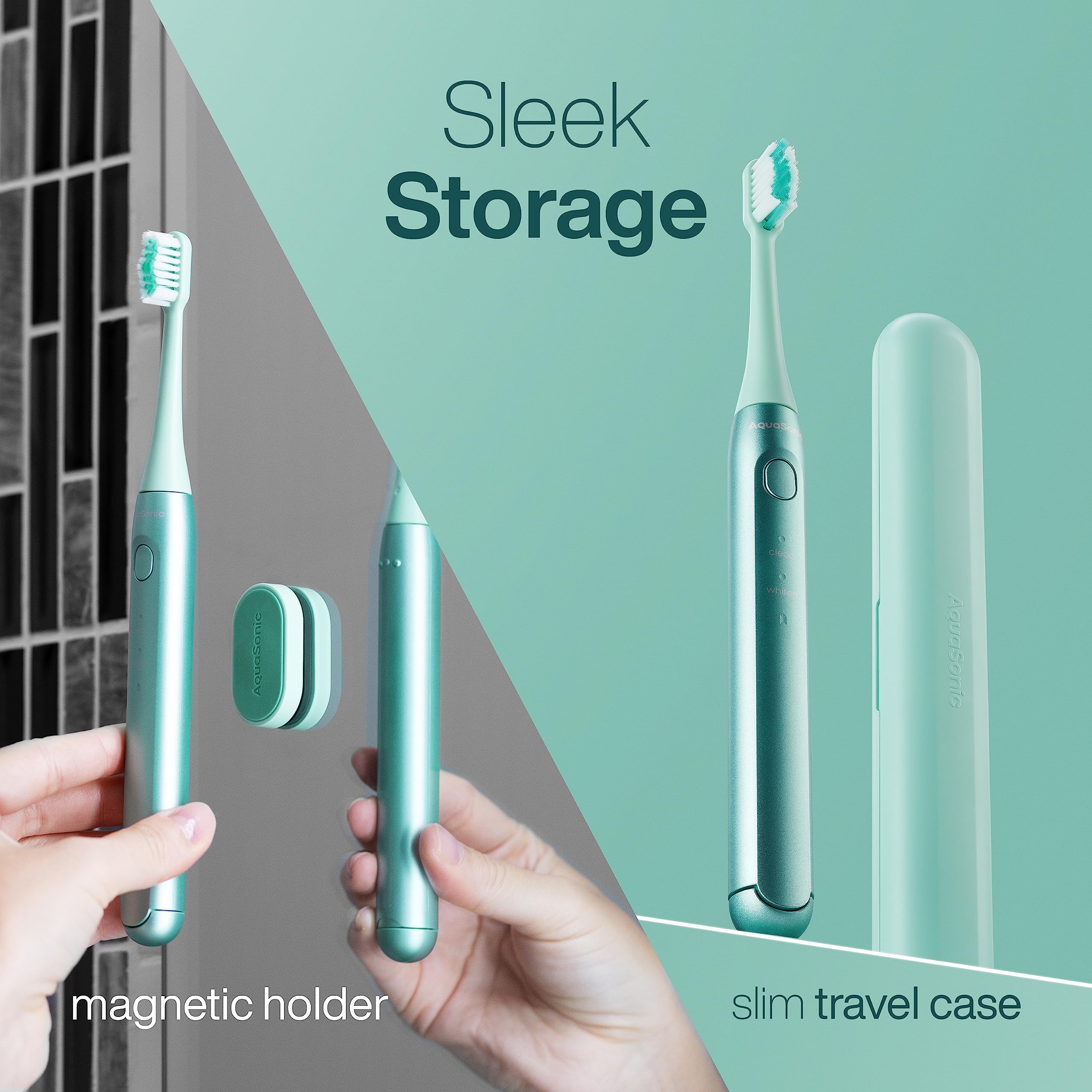 Magnetic holder for Aquasonic Icon mint toothbrush