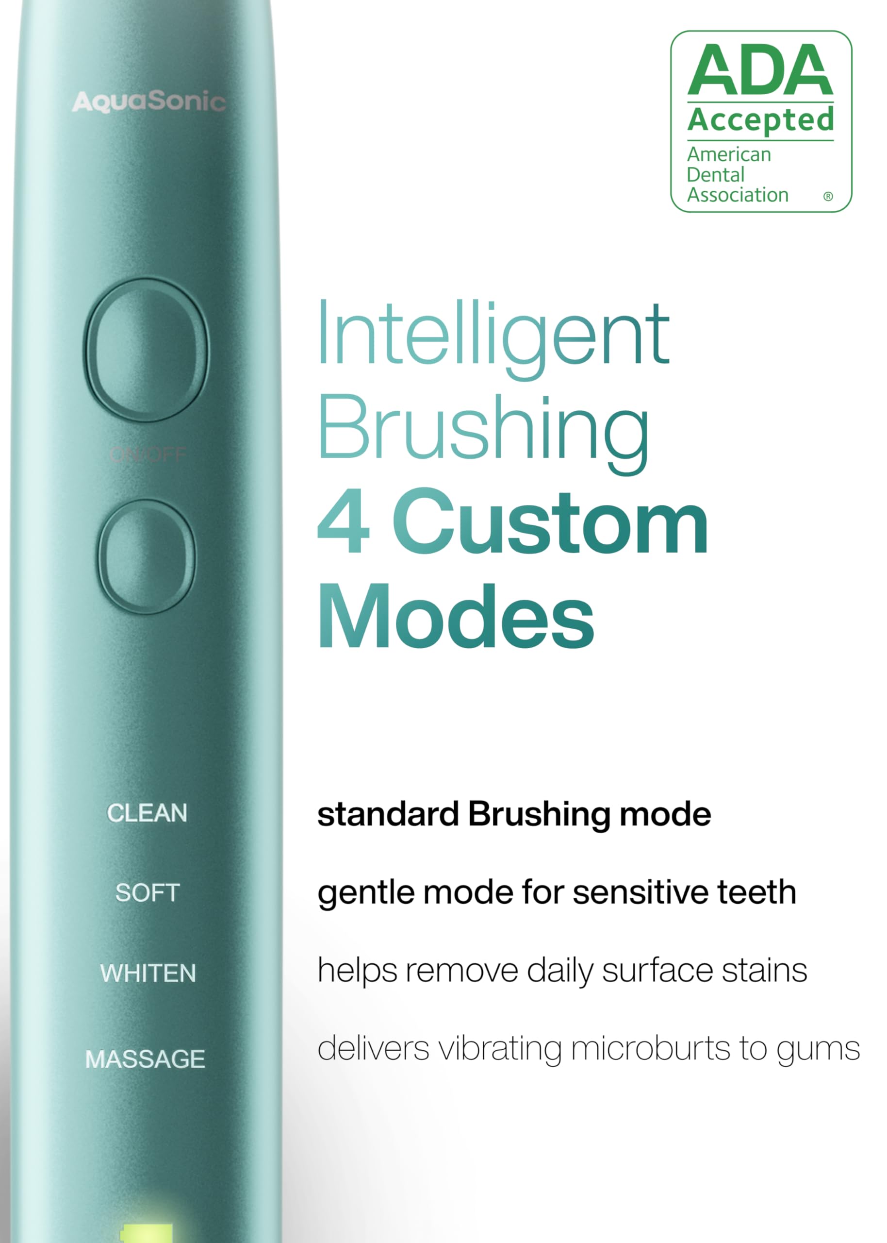 Eight DuPont brush heads included with the Aquasonic Vibe Series