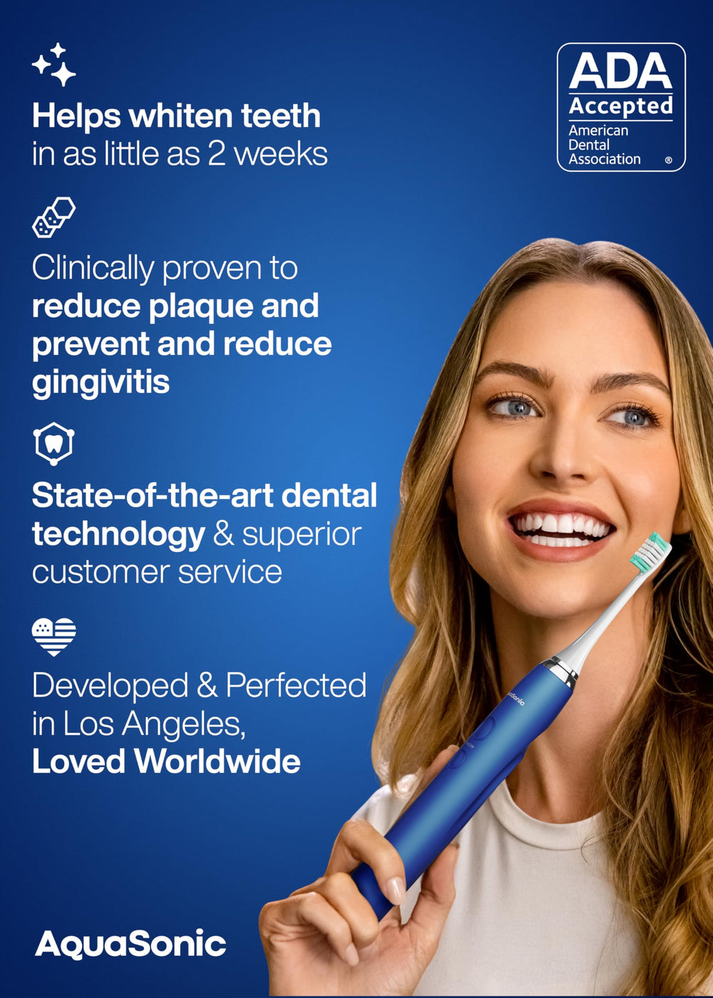 Four brushing modes on the Aquasonic Vibe Series handle
