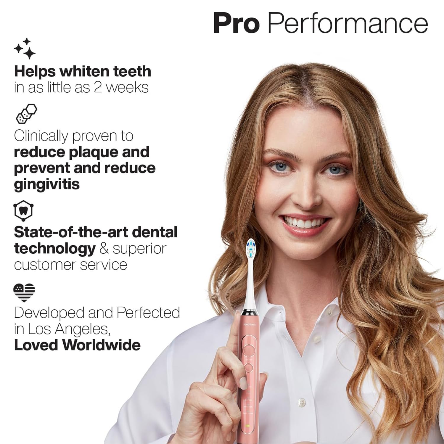 ADA Accepted badge with Satin Rose Gold toothbrush