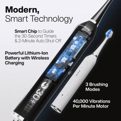 Close-up of Aquasonic Duo wireless charging dock