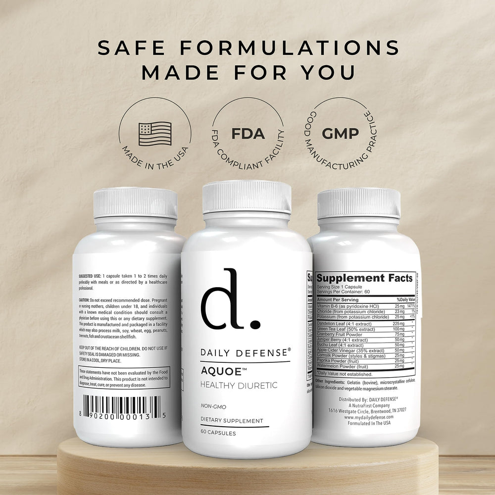 Detox and wellness benefits of AQUOE Water Away diuretic pills