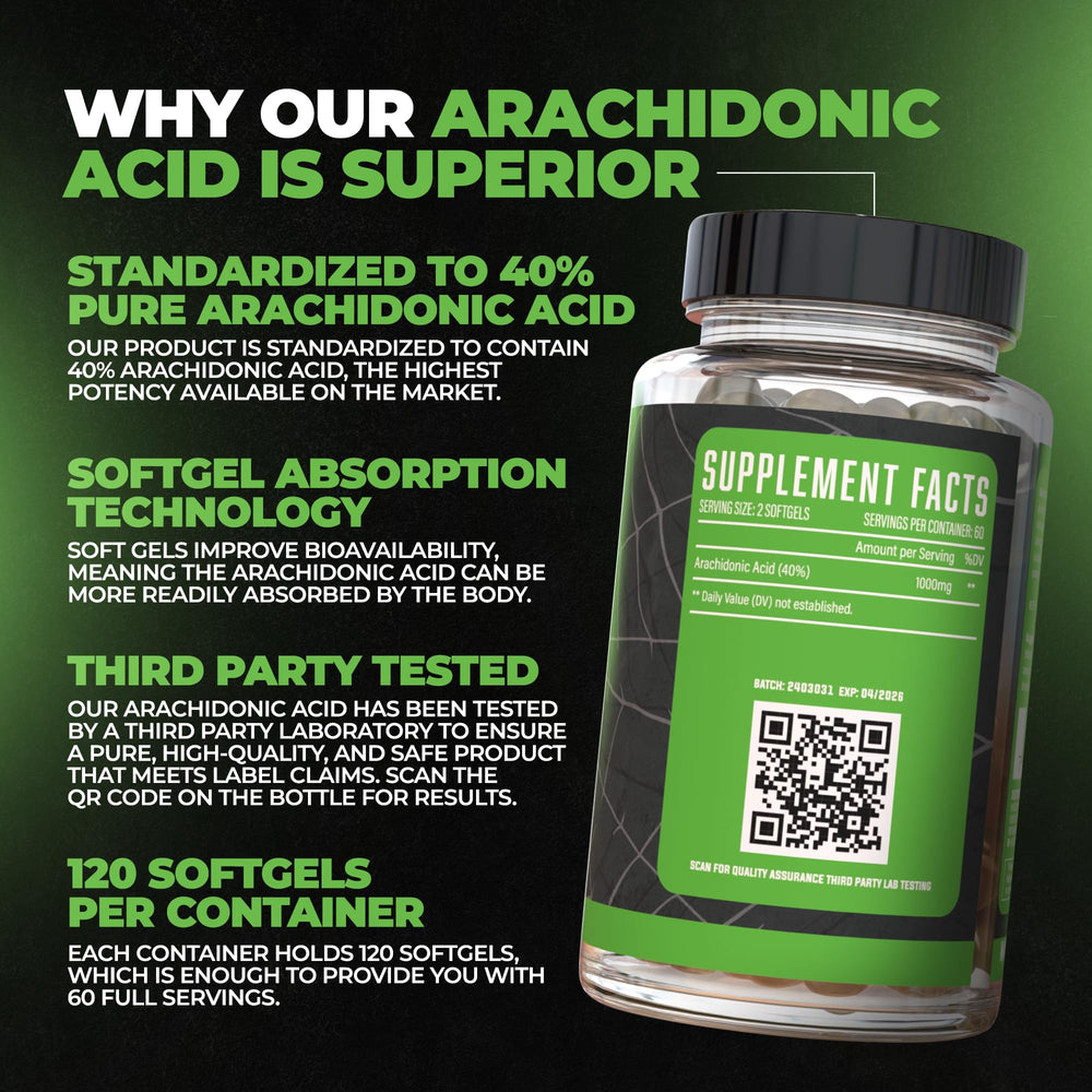 Arachidone bottle close-up label