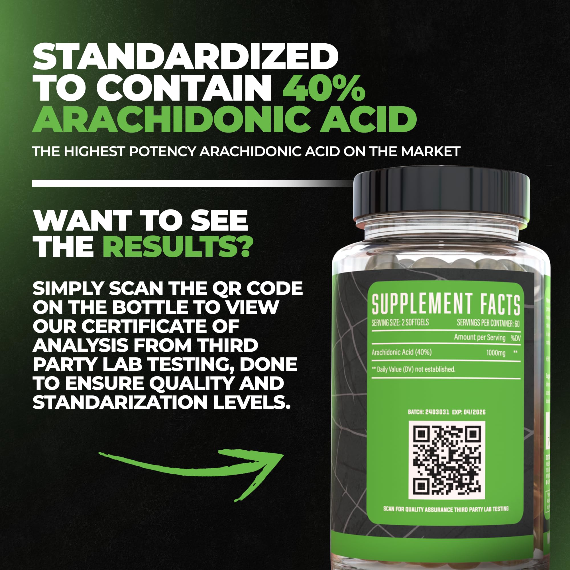 Arachidonic acid supplement facts panel