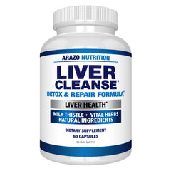 Bottle of Arazo Nutrition Liver Cleanse Detox & Repair formula