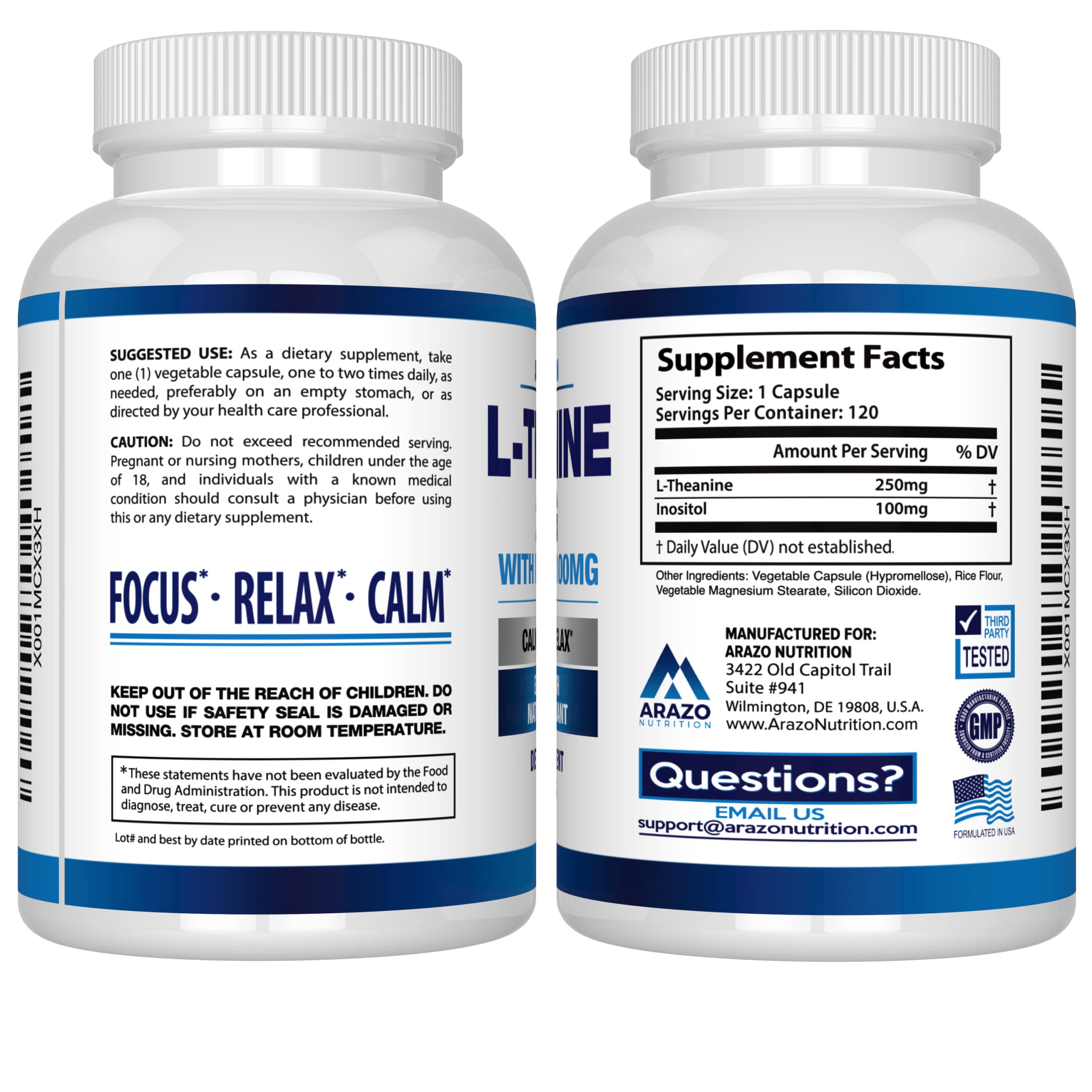 Capsules arranged: 120 vegetarian capsules per bottle