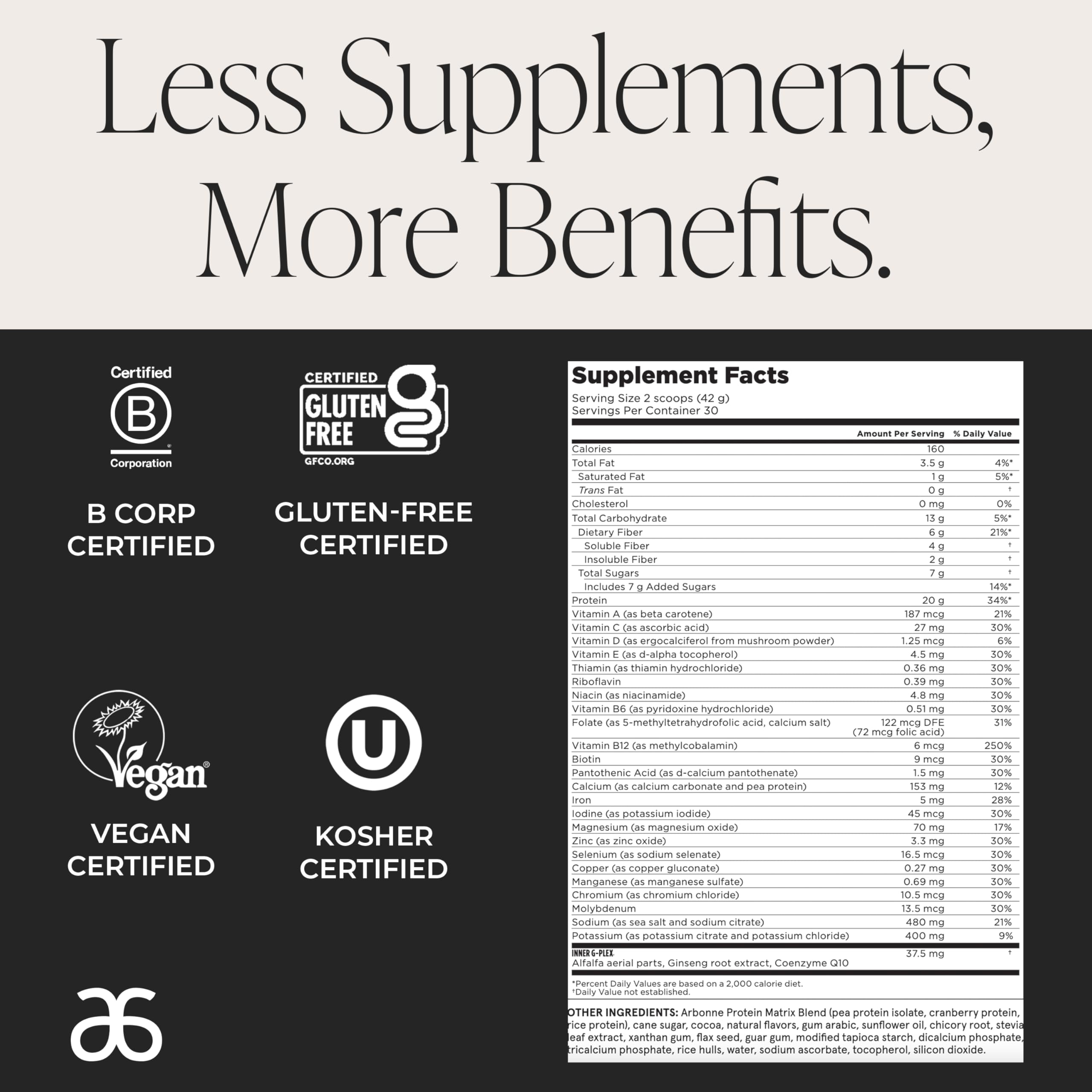 Arbonne Feelfit pea protein shake bottle with scoops for on-the-go nutrition