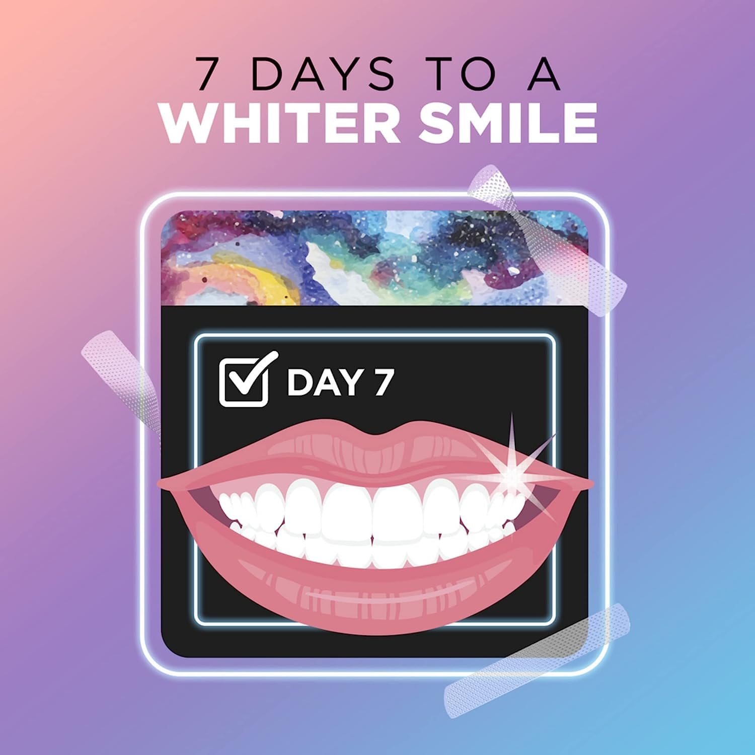 ARC whitening strips adhere securely to teeth