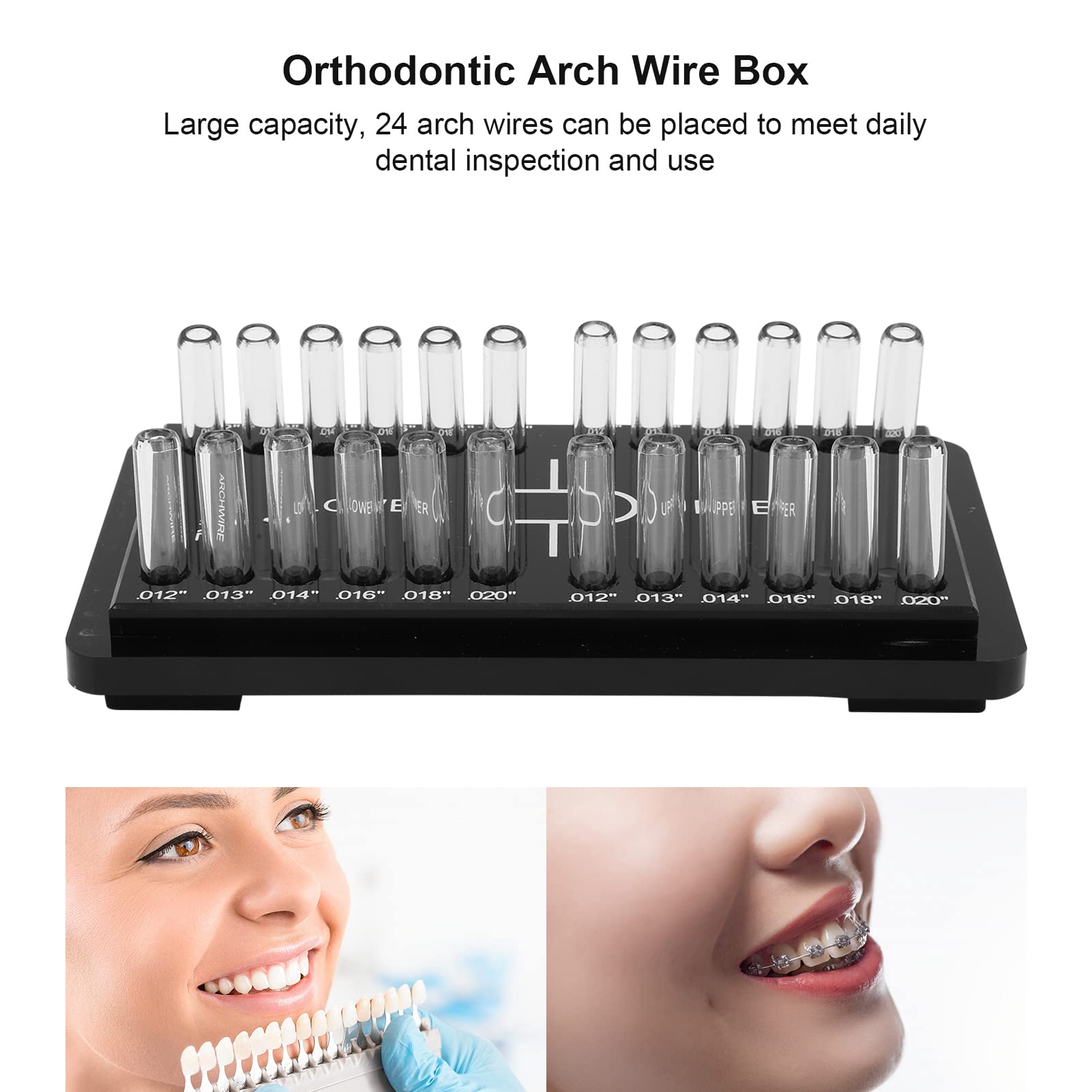 Transparent storage box for arch wires