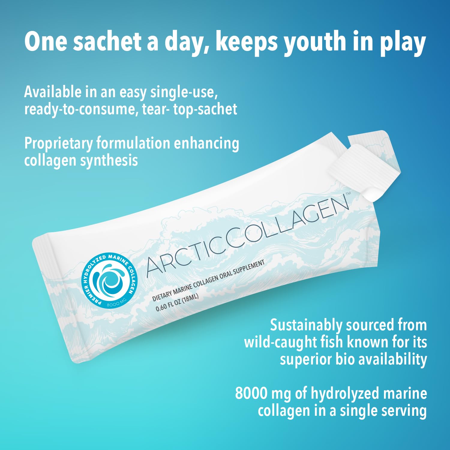 ARCTICCOLLAGEN packaging and bottle on white background