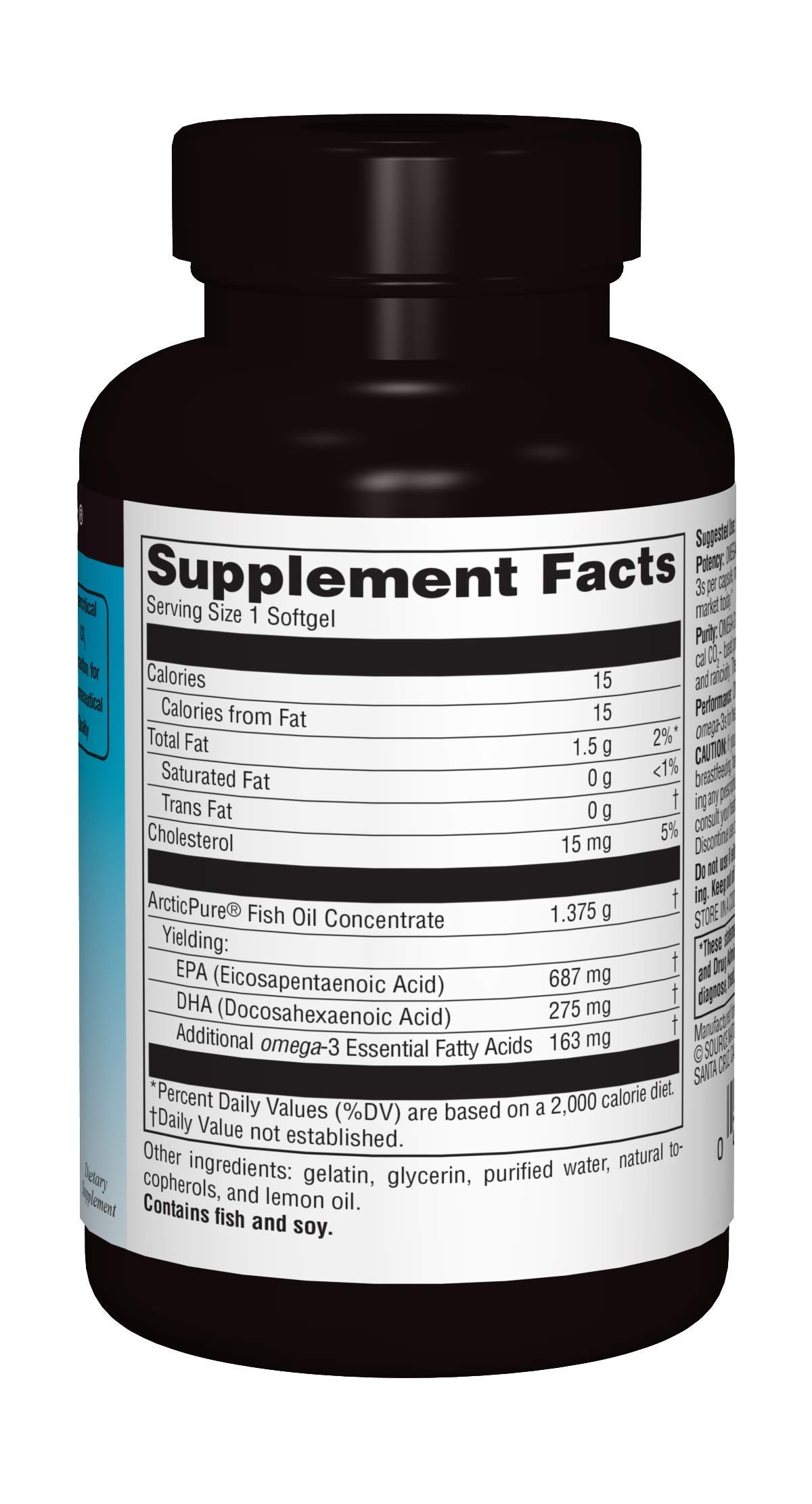 Dark glass bottle protects oil from light