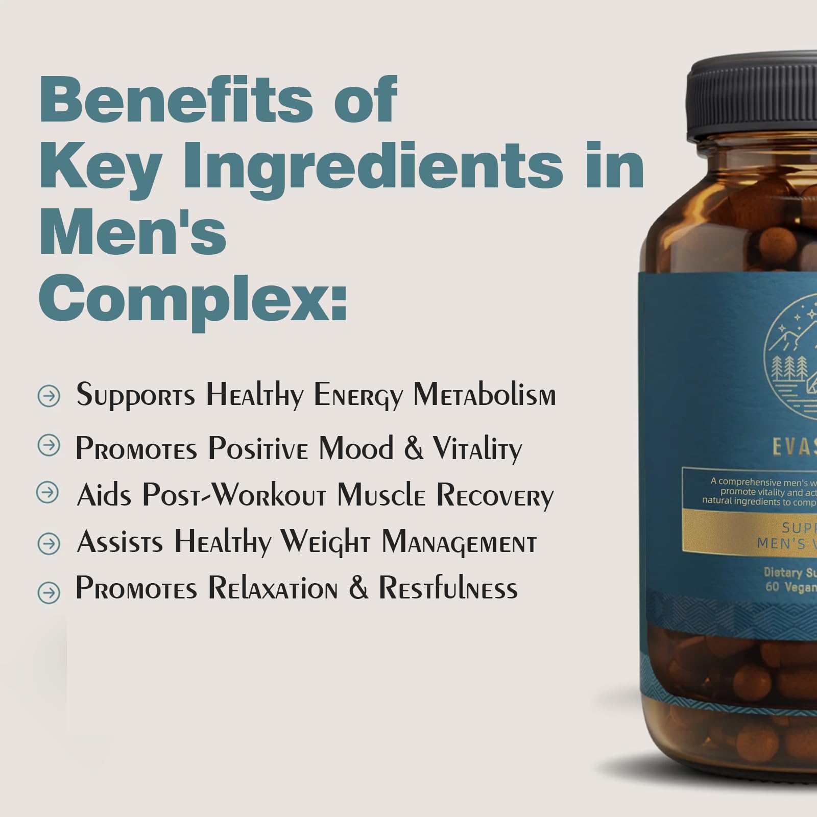 Ardocme Advanced Supplement bottle label highlights high-quality ingredients.