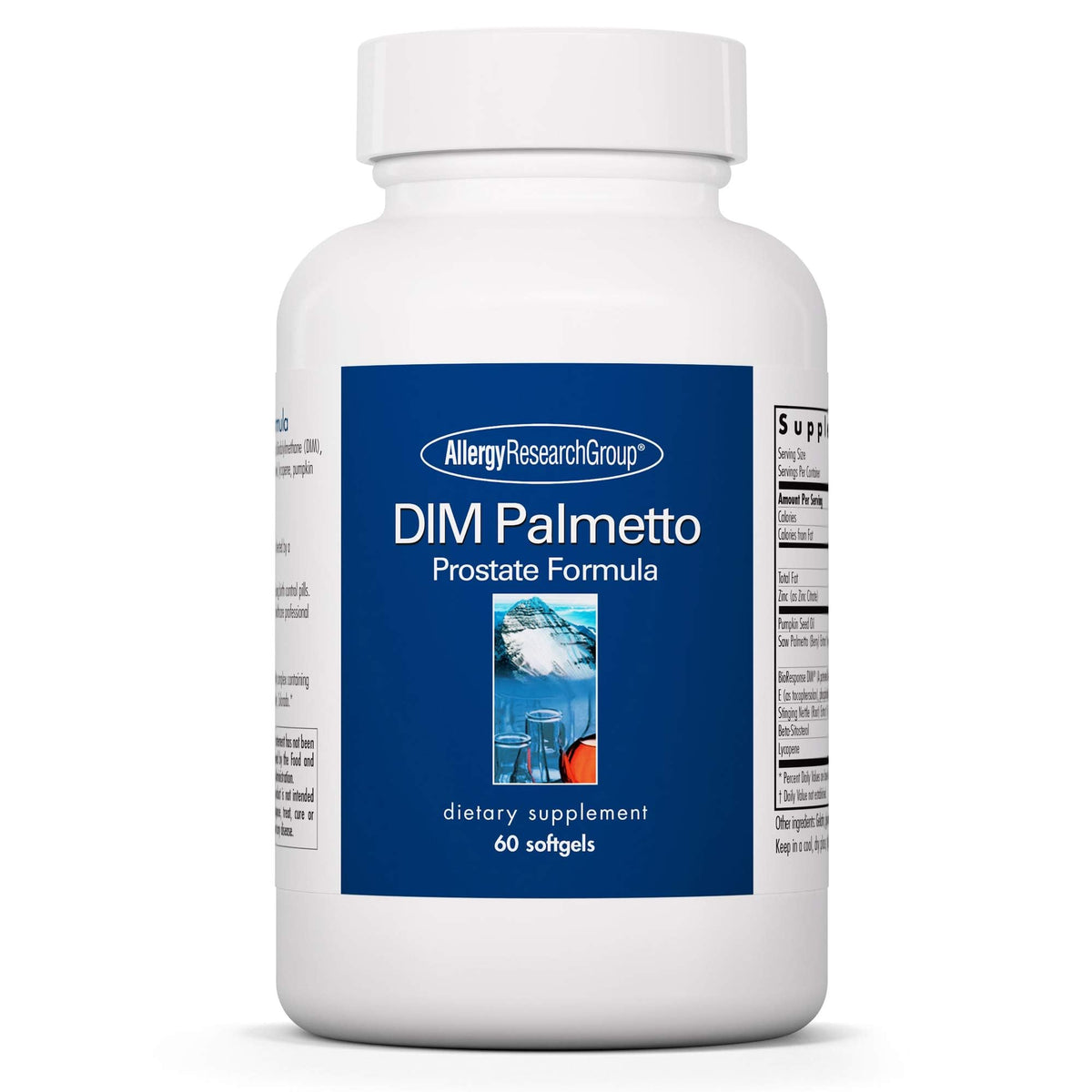 ARG DIM Palmetto Prostate Support bottle label