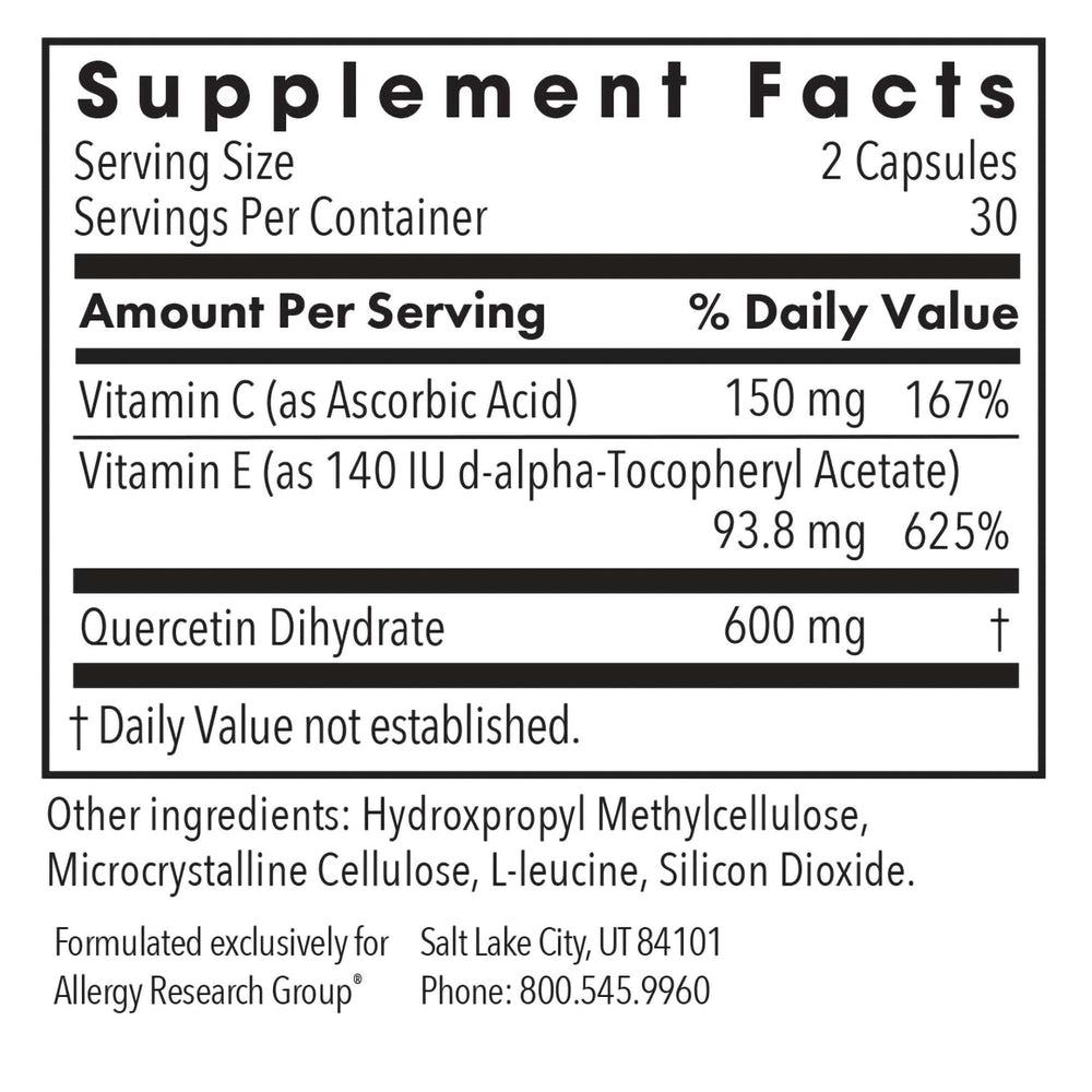 Quercetin 300 vegetarian capsules in bottle