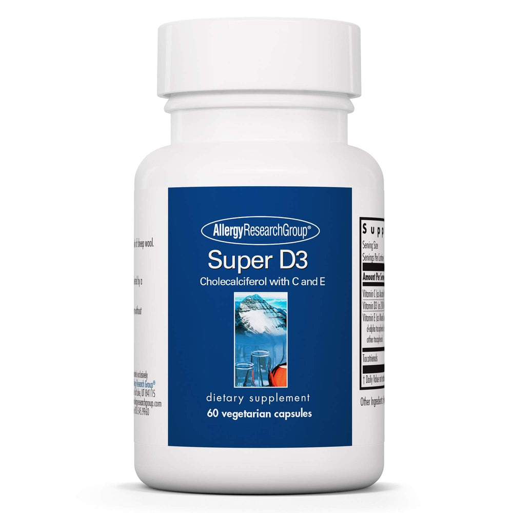 Bottle of Allergy Research Group Super D3 dietary supplement