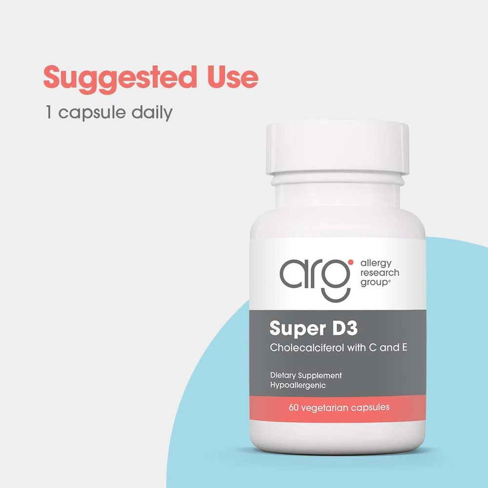 Illustration of key ingredients: vitamin D3, vitamin C, vitamin E