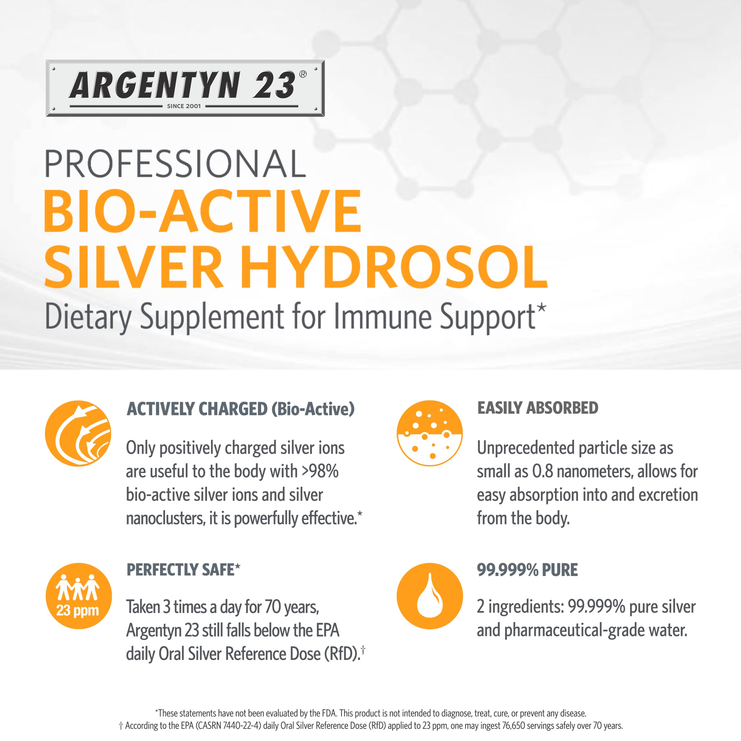 Side view of Argentyn 23 bottle showing label details