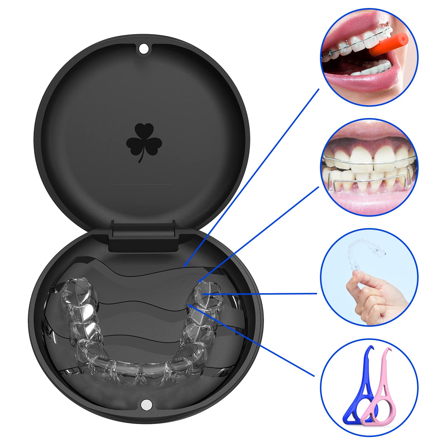 ARGOMAX 2-pack retainer case black back view