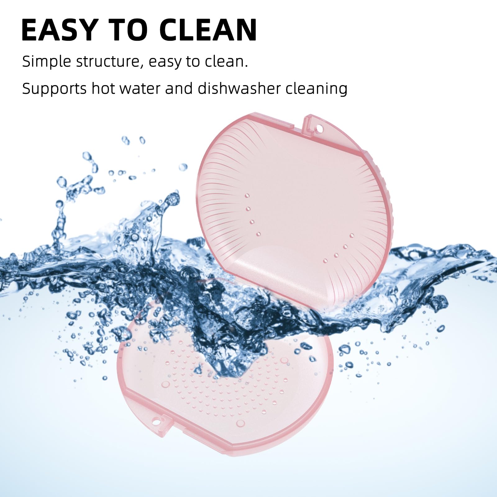 Dishwasher-safe pink ARGOMAX orthodontic box