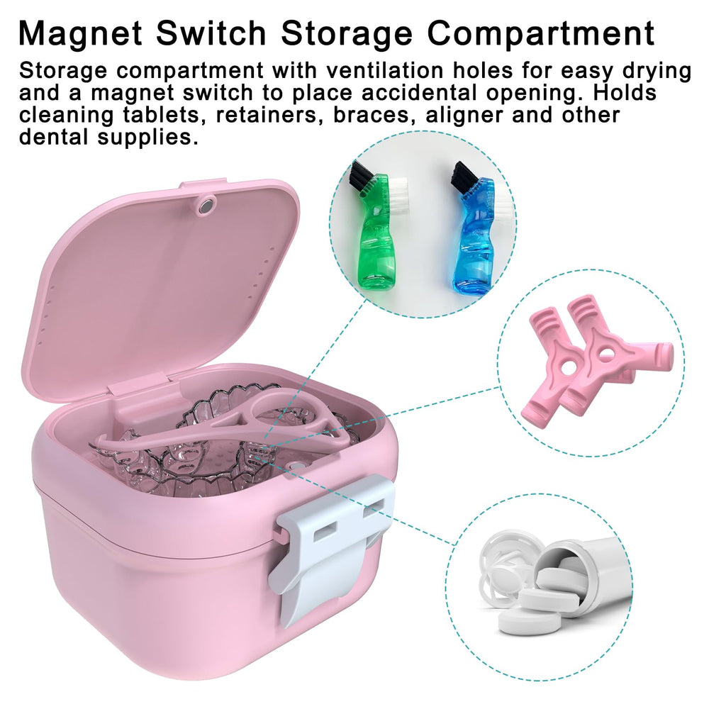 Leak-proof denture box suitable for braces and retainers