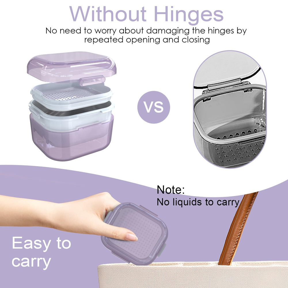 Denture case used to store pacifiers, toothbrush heads, jewelry, and mouthguards