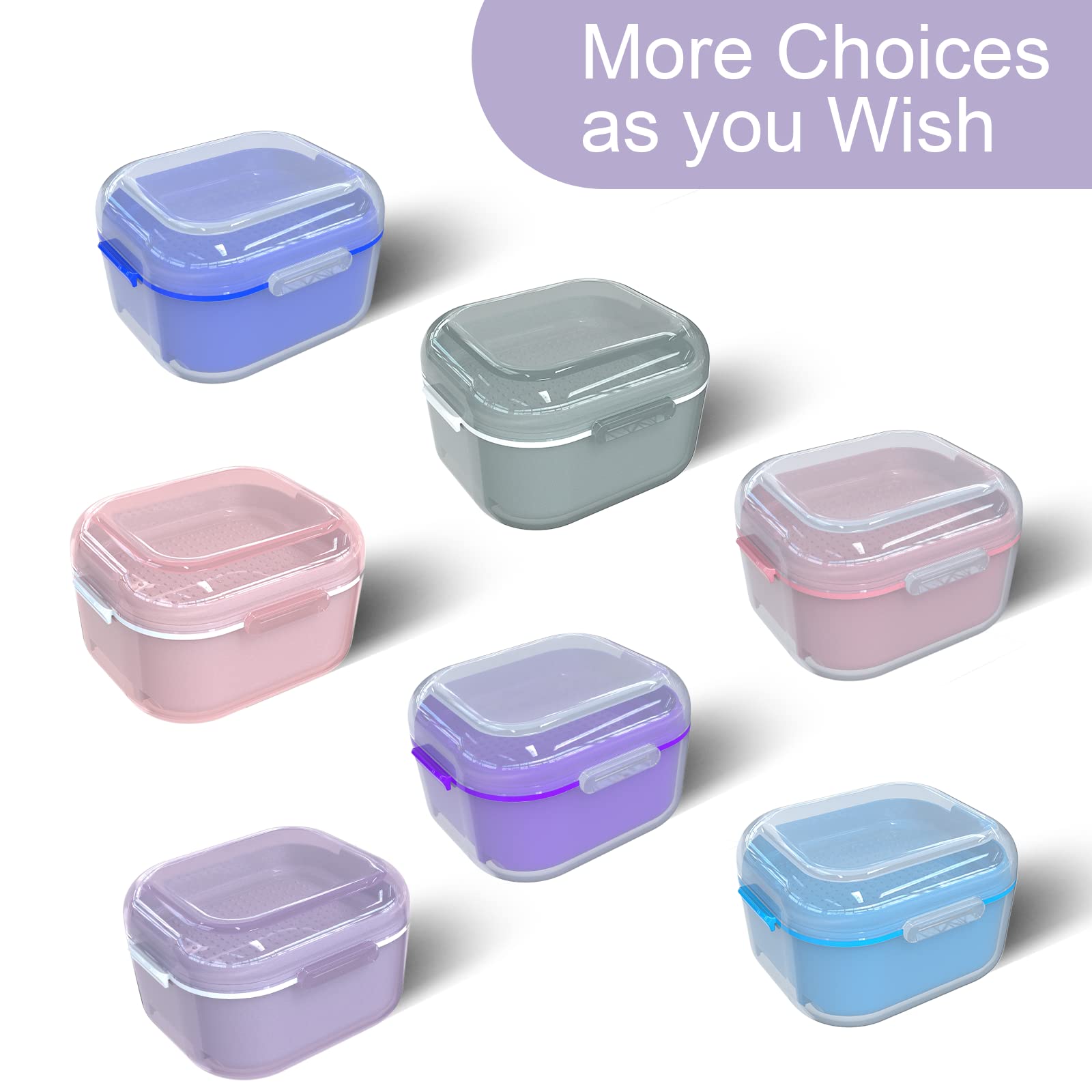 Not leak-proof denture case with care instructions