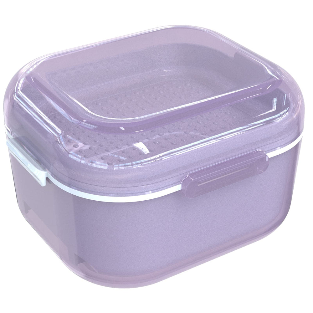 Front view of ARGOMAX Denture Case in purple