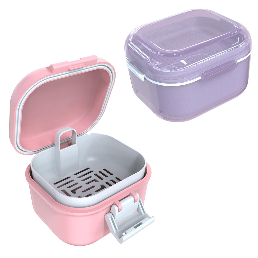 Purple ARGOMAX denture soaking cup