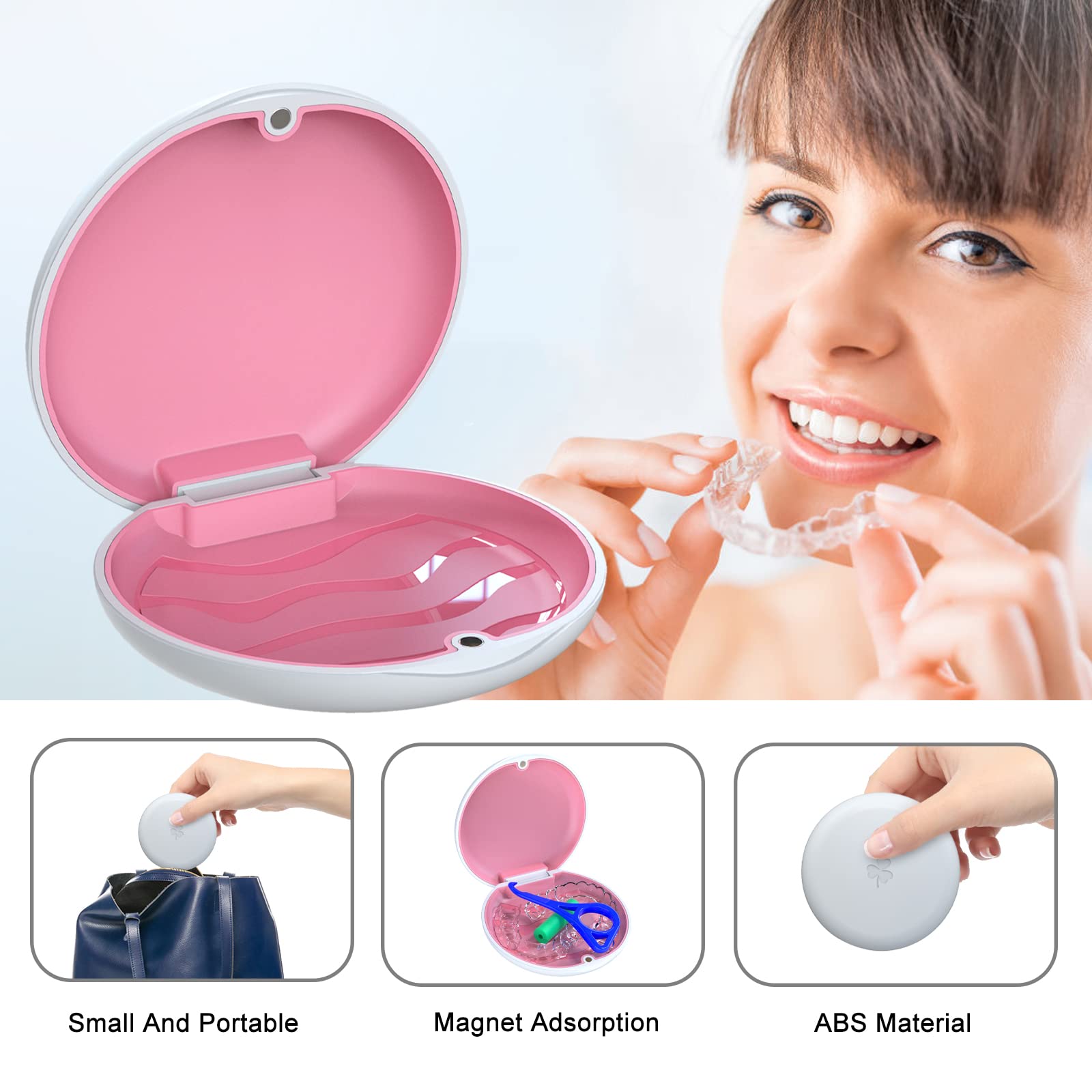 Travel-ready retainer cleaner case in compact form