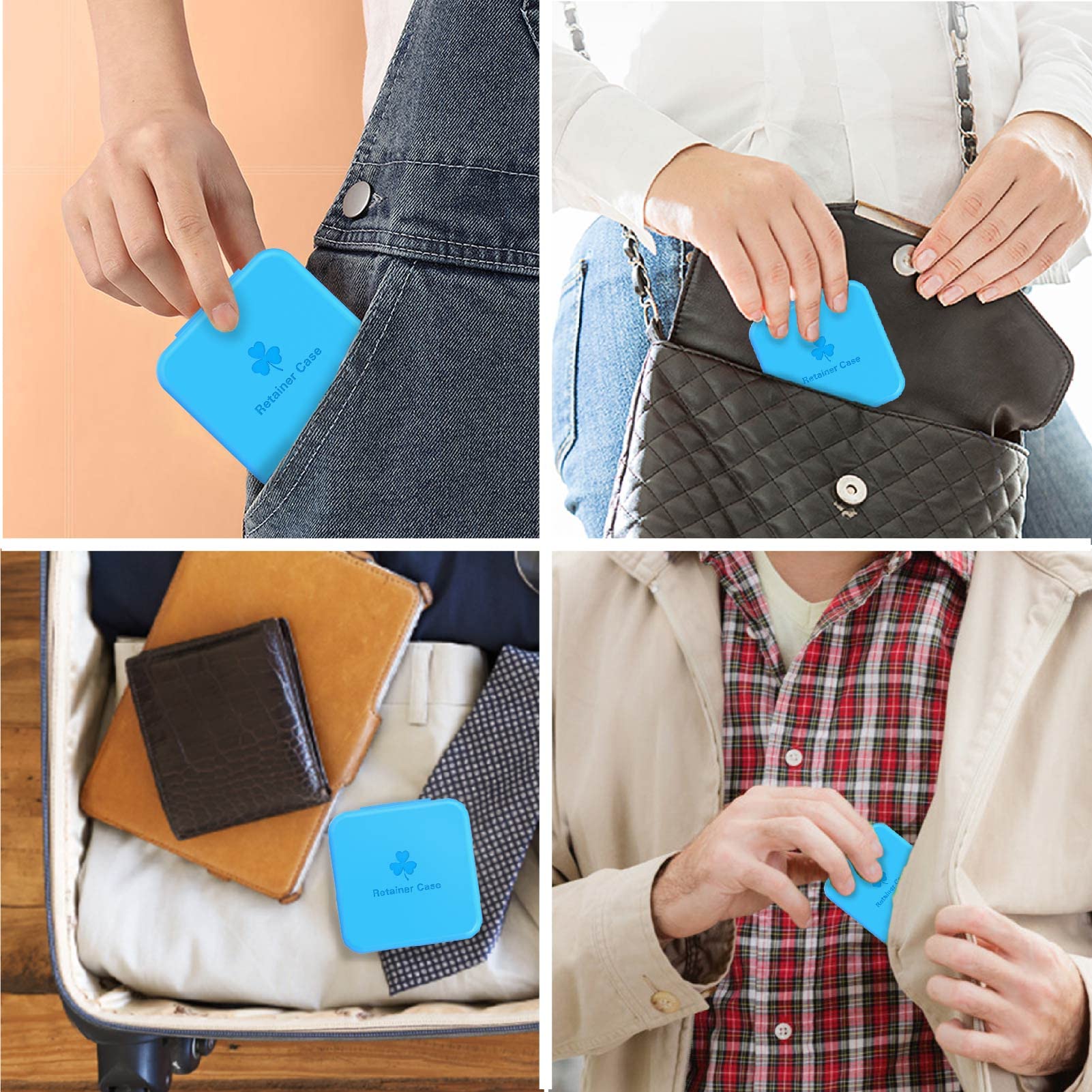 Denture cleaning case ready for soaking and disinfection