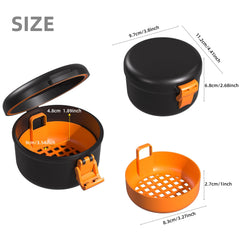 ARGOMAX Leak Proof Retainer Cleaner Case in black and orange - side view