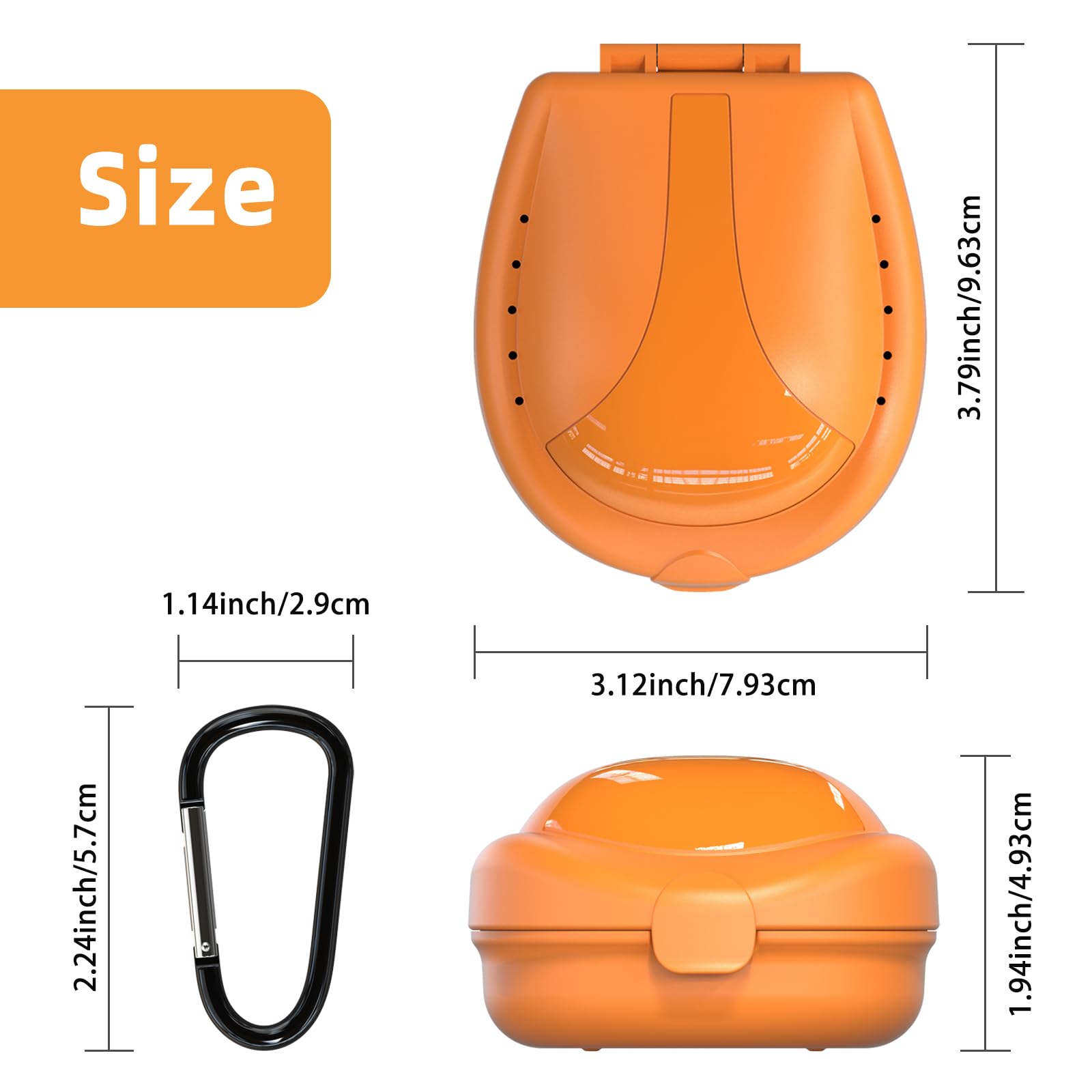 Orange ARGOMAX mouth guard case side angle