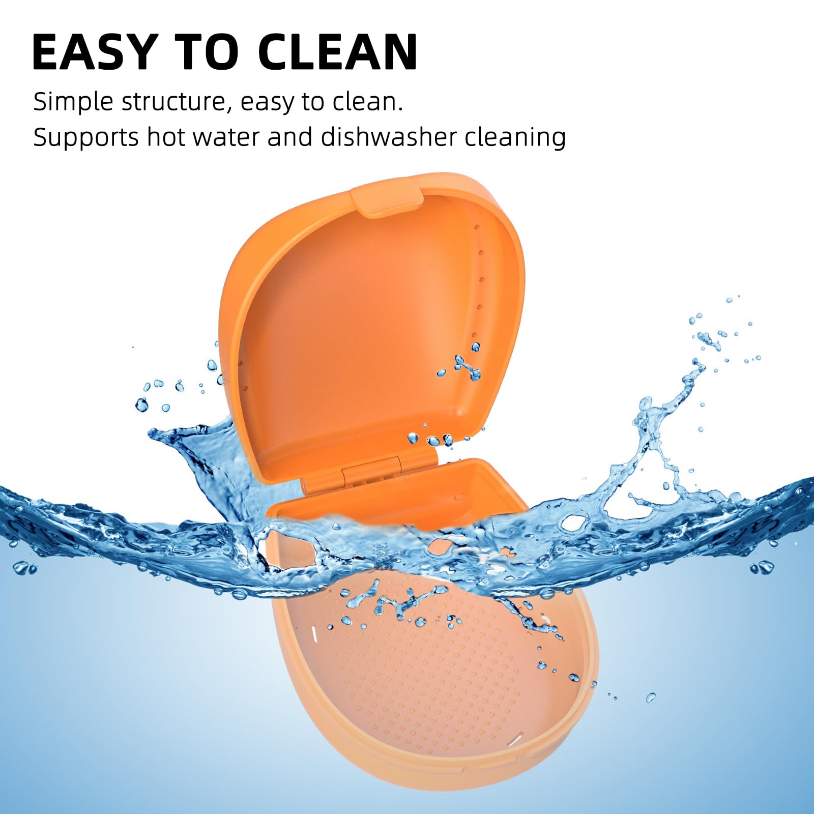 Ventilation holes on ARGOMAX orange mouth guard case