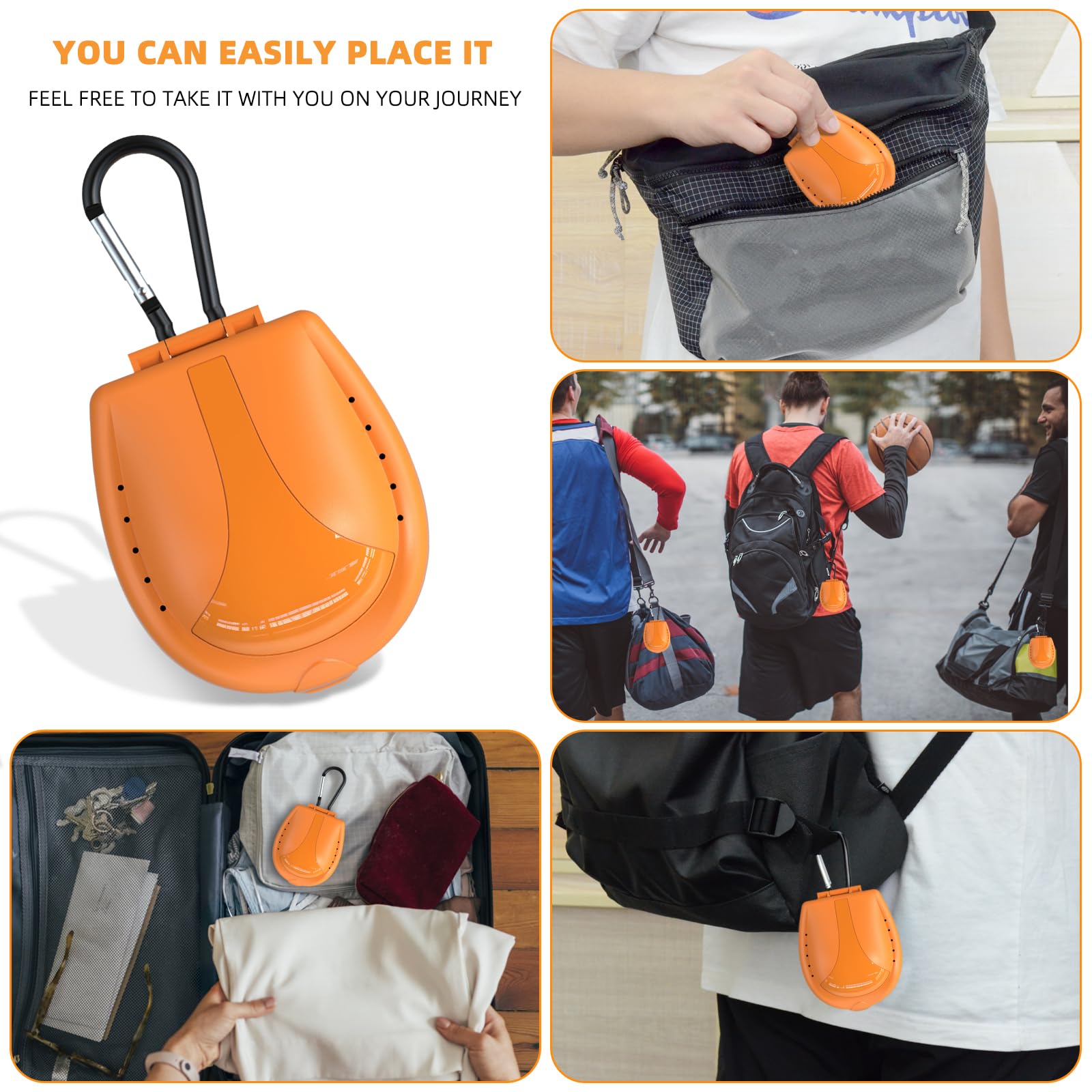 ARGOMAX orange mouth guard case with warranty and support icons