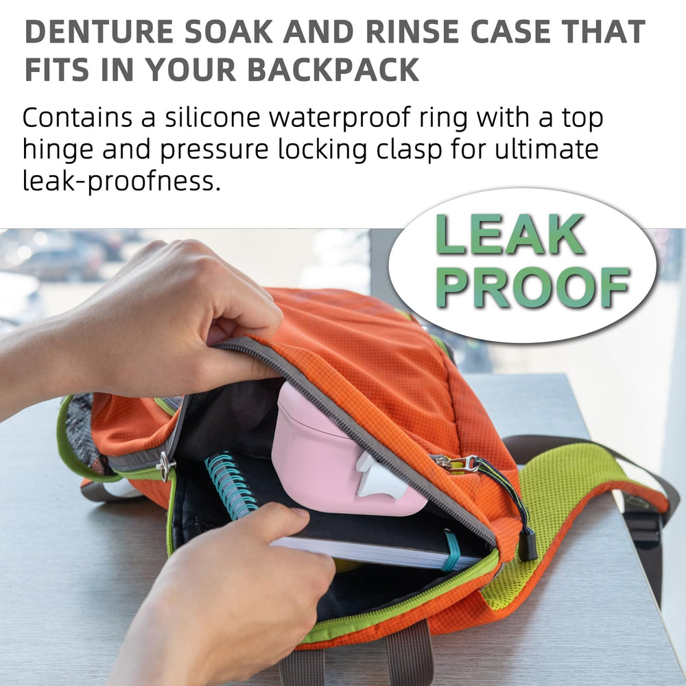 Pink and white packaging display of ARGOMAX denture bath box