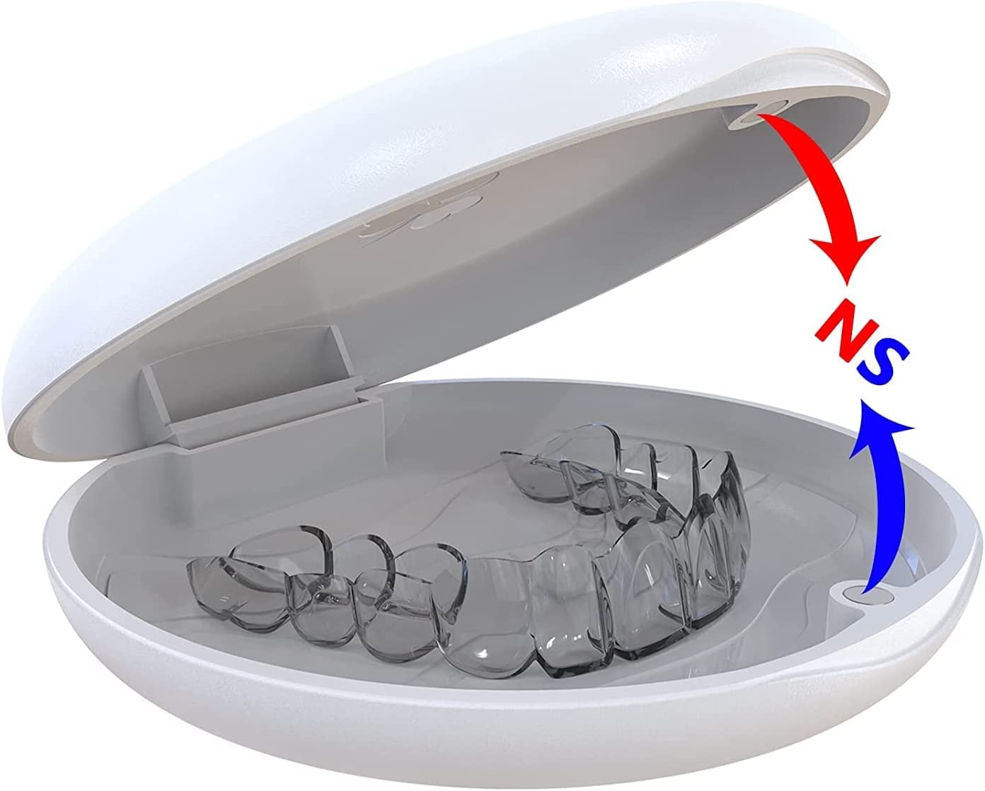 Compact gray 2-piece braces box for aligners
